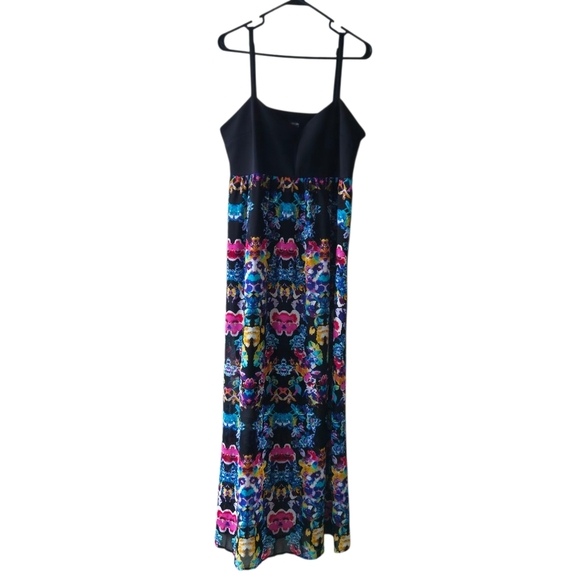 Nicole by Nicole Miller Multicolored Empire Waist Cutout Back Maxi Dress Size 18 - Picture 1 of 14